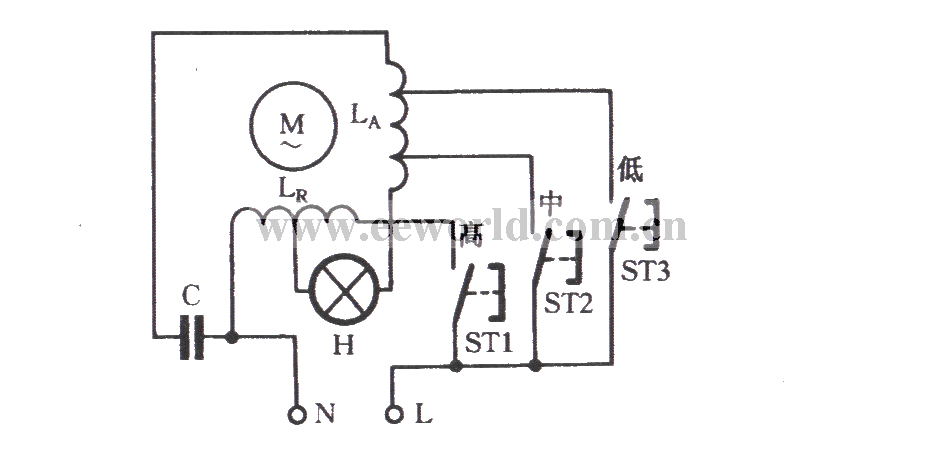电风扇抽头调速原理图图片