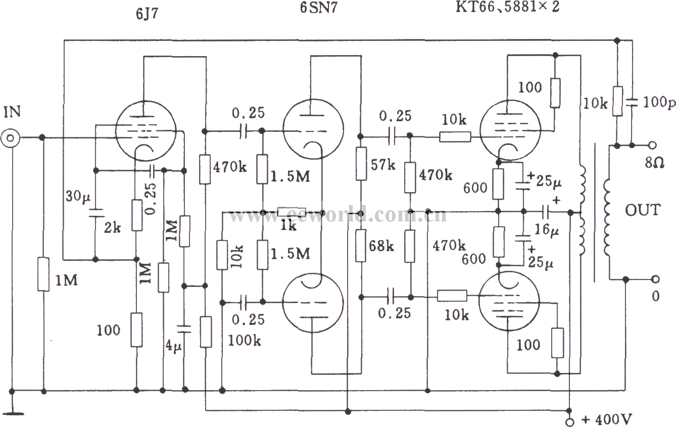 电子管威廉姆斯功放 --电子电路图--电子工程世界