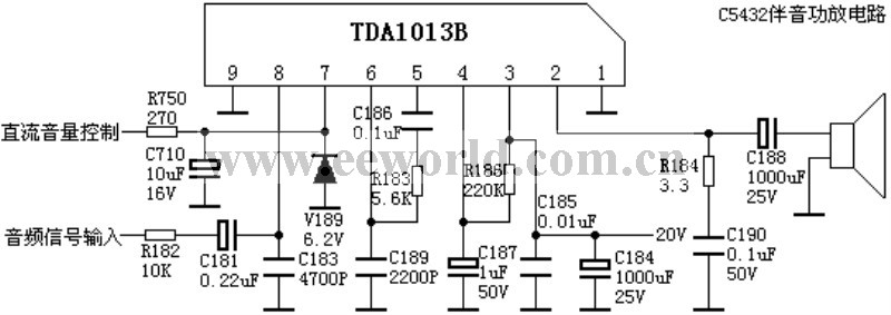 tda1013引脚功能及参考电压:1脚:0v——地2脚:7.